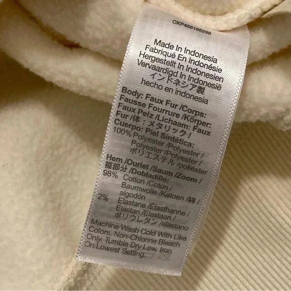 MWL Madewell Sherpa Zip-Front Drawstring Hoodie Sweatshirt Size M Cropped - Picture 9 of 11